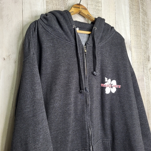 Trader Joes Gray Zip-Up Hoodie. - Picture 4 of 12